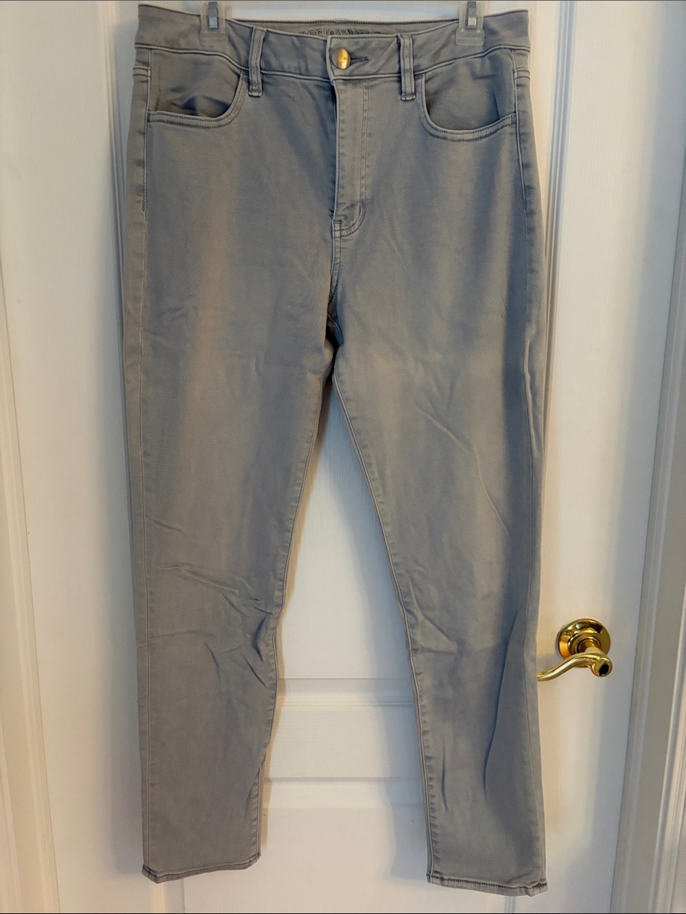 American Eagle Outfitters Women's Light Gray High Rise Jeggings